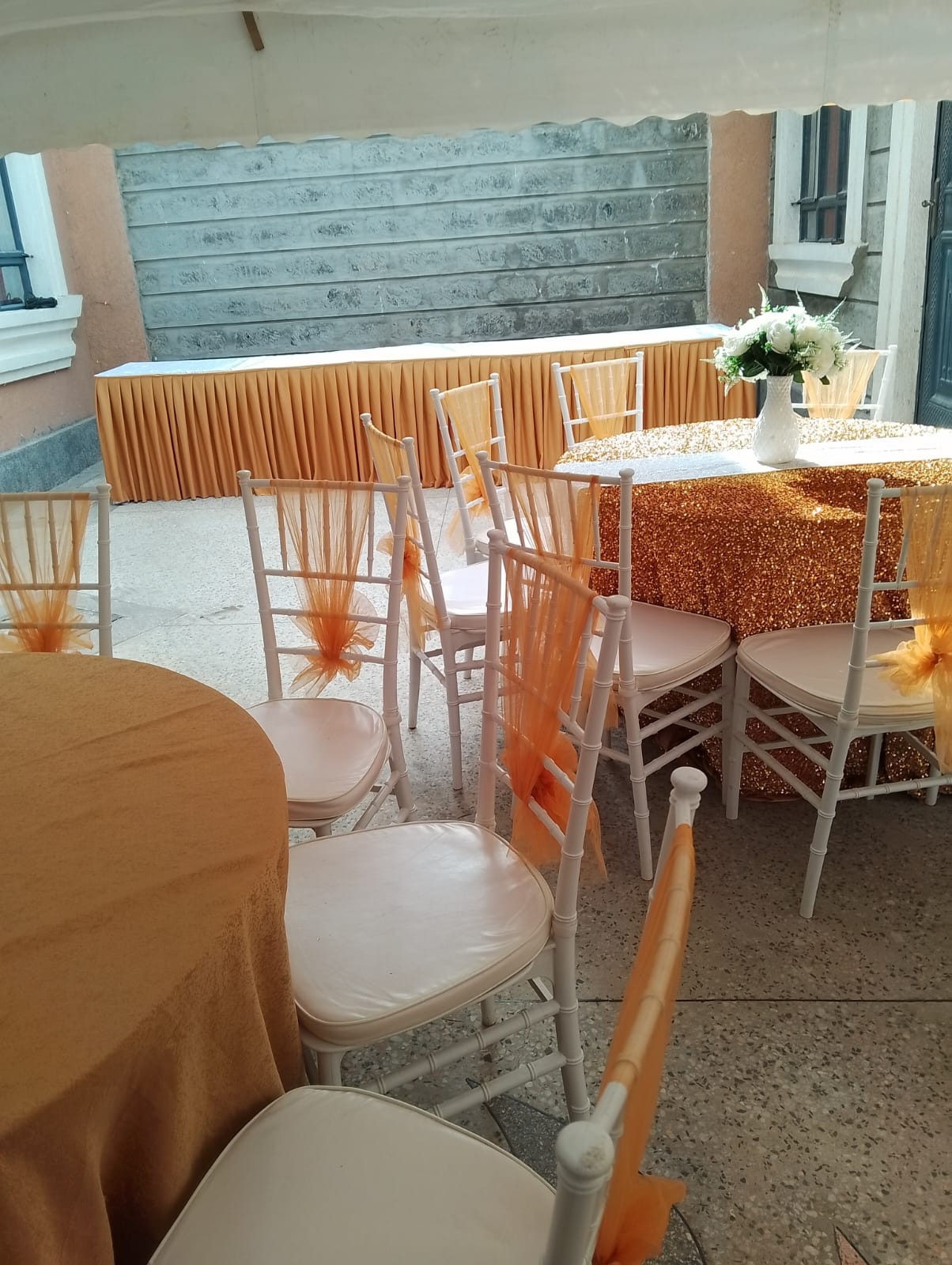 Elegant wedding reception setup